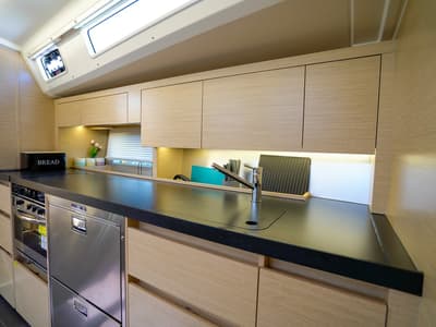 Galley of Evelyn, a Hanse Yachts Hanse 508 sailboat at Seget Donji, Croatia