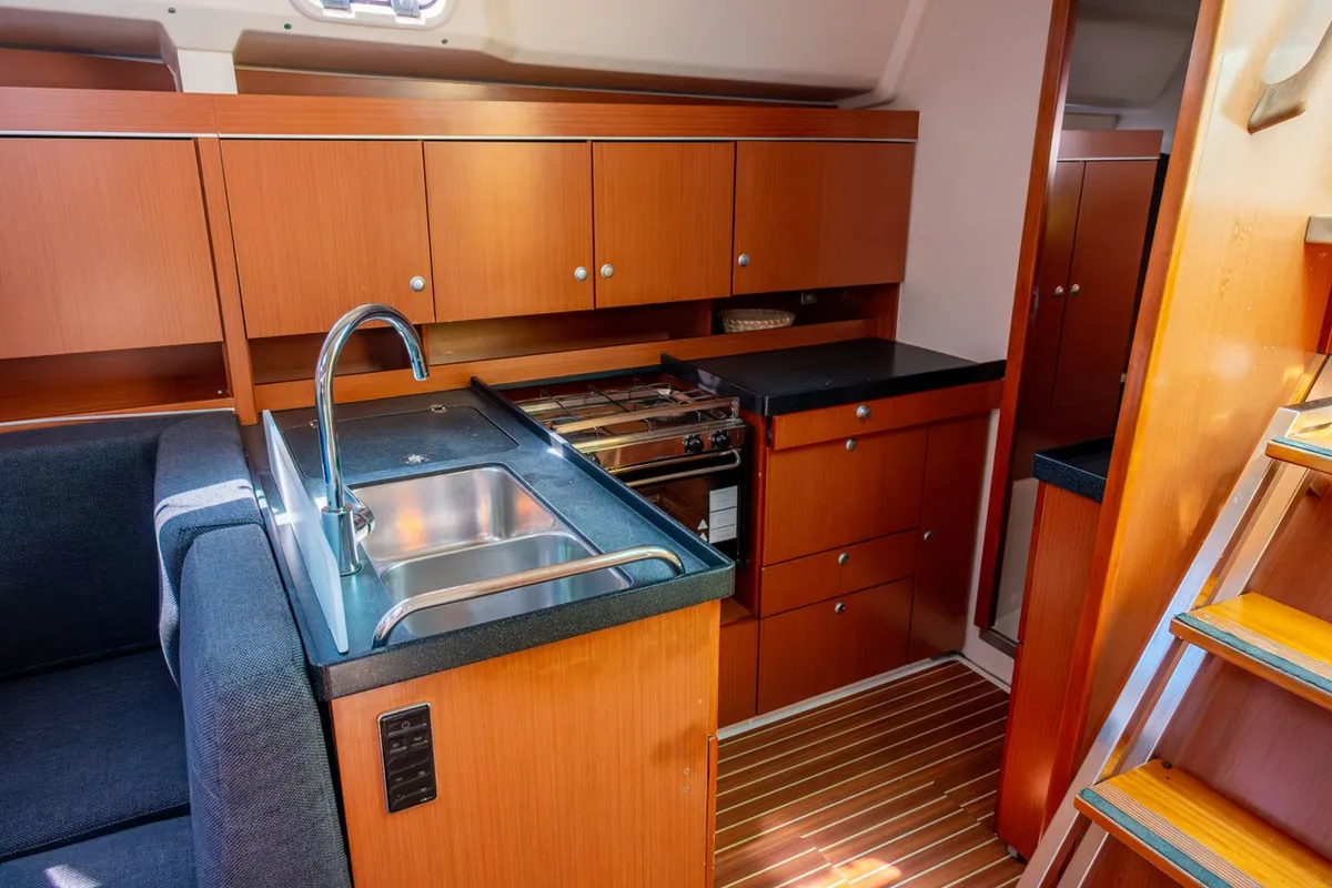 Galley of Draco, a Hanse Yachts Hanse 445 sailboat at Fethiye, Turkey