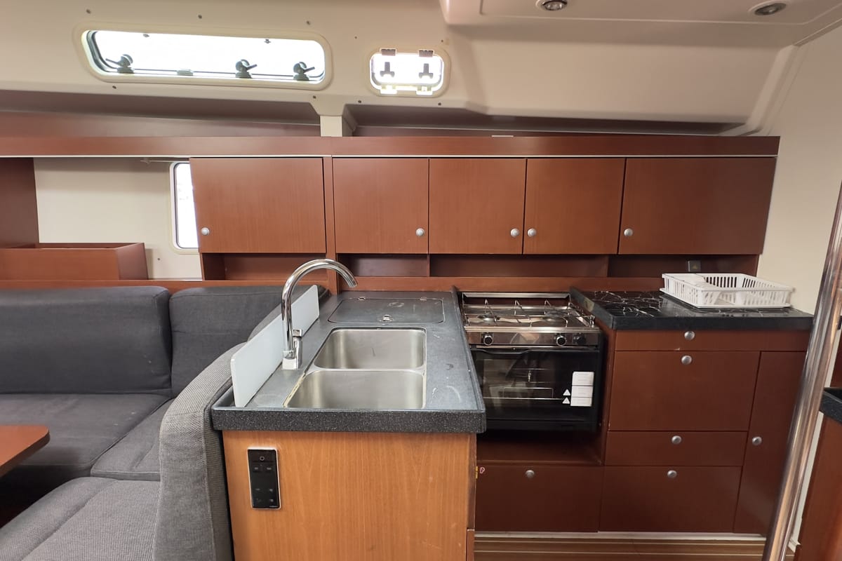 Galley of Draco, a Hanse Yachts Hanse 445 sailboat at Fethiye, Turkey