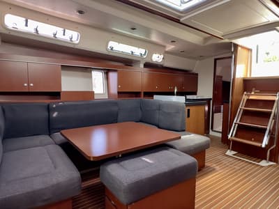 Salon of Draco, a Hanse Yachts Hanse 445 sailboat at Fethiye, Turkey