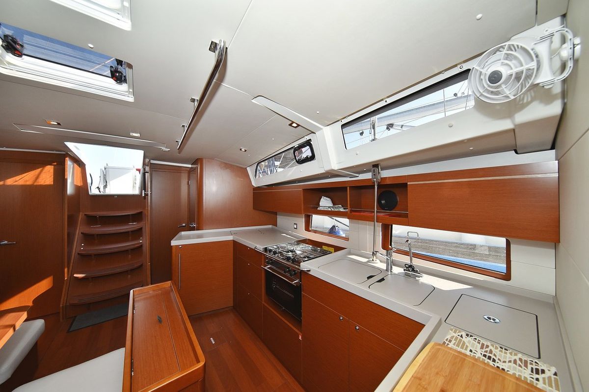 Galley of Antonela M, a Beneteau Oceanis 46.1 sailboat at Zadar, Croatia