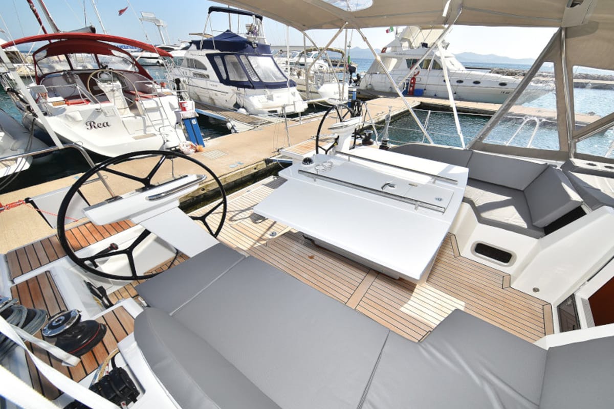 Deck of Antonela M, a Beneteau Oceanis 46.1 sailboat at Zadar, Croatia