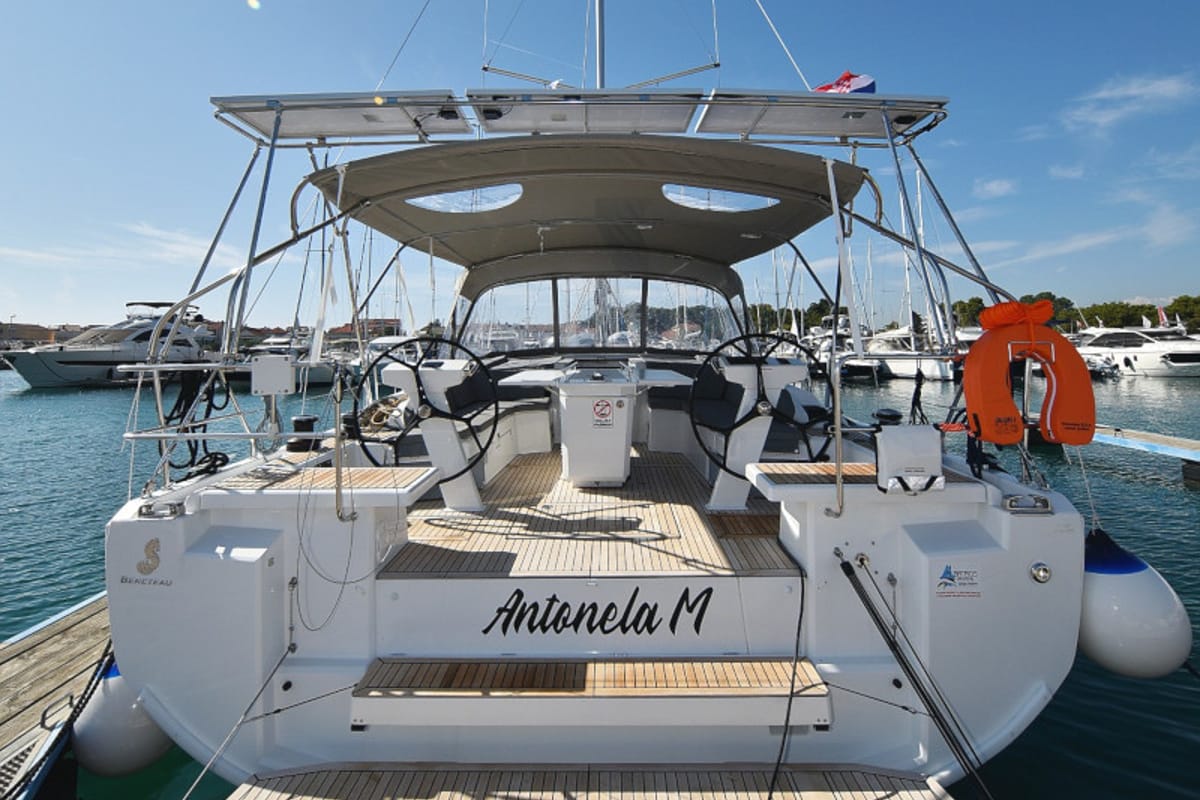 Cockpit of Antonela M, a Beneteau Oceanis 46.1 sailboat at Zadar, Croatia