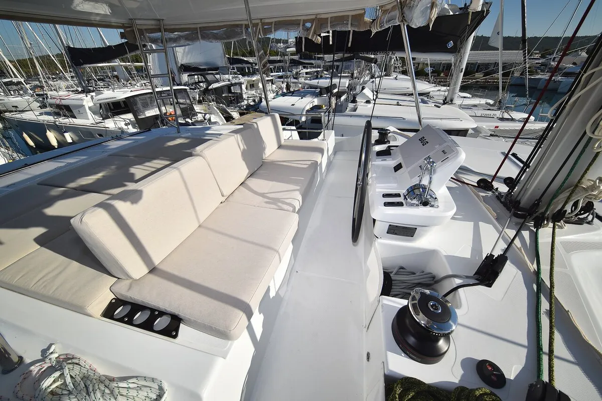 Cockpit of Lux, a Lagoon 50 catamaran at Općina Sukošan, Croatia