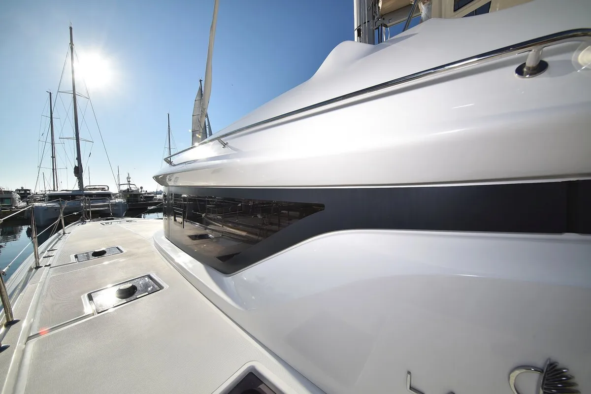 Exterior view of Lux, a Lagoon 50 catamaran at Općina Sukošan, Croatia
