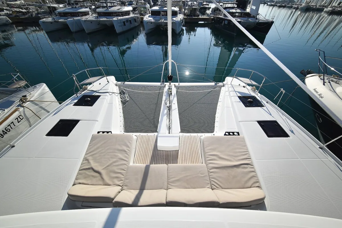 Deck of Lux, a Lagoon 50 catamaran at Općina Sukošan, Croatia