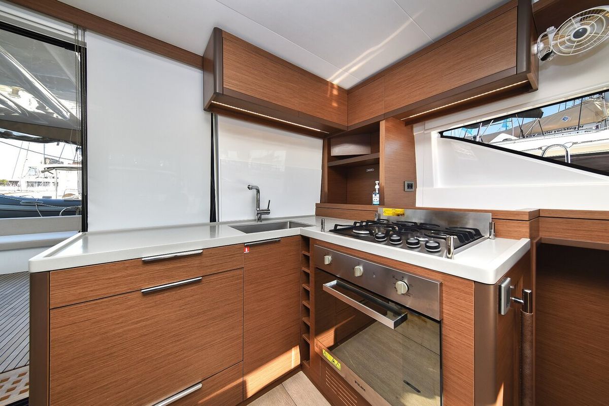 Galley of Lux, a Lagoon 50 catamaran at Općina Sukošan, Croatia