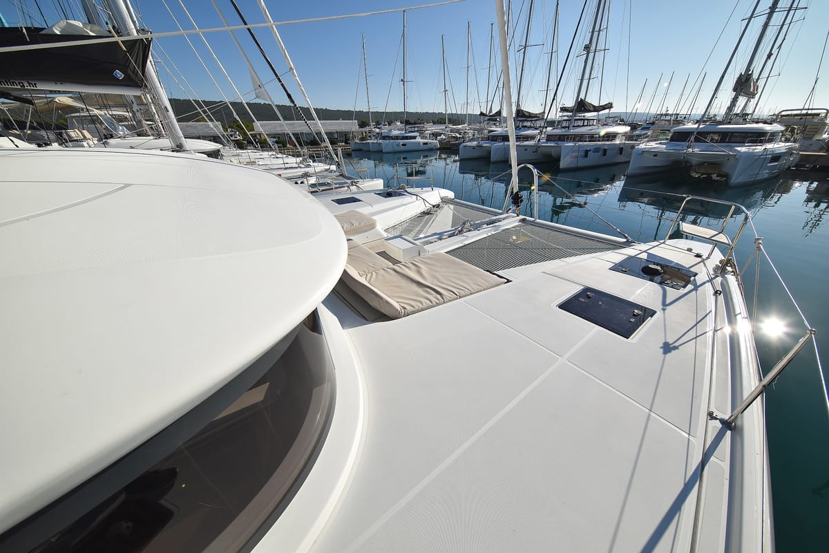 Deck of Lux, a Lagoon 50 catamaran at Općina Sukošan, Croatia