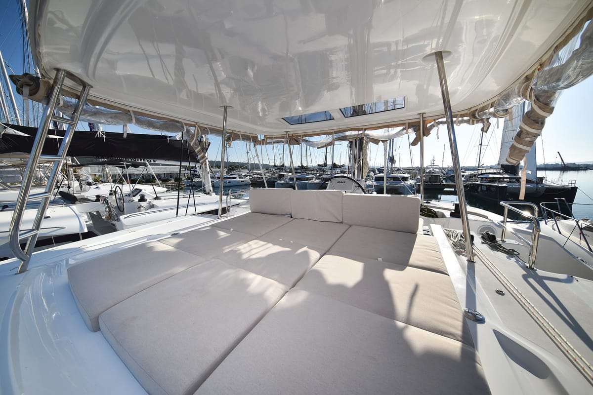 Deck of Lux, a Lagoon 50 catamaran at Općina Sukošan, Croatia
