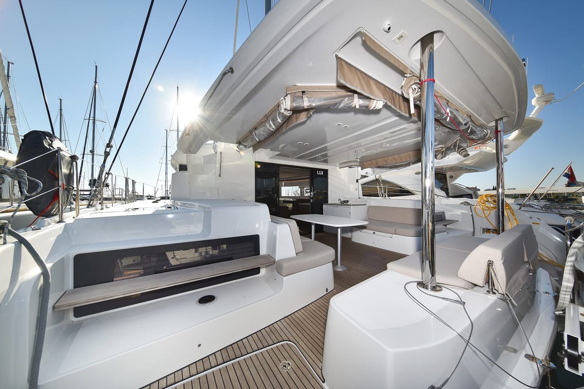 Deck of Lux, a Lagoon 50 catamaran at Općina Sukošan, Croatia