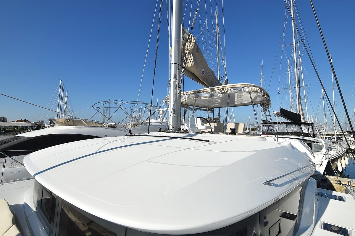 Exterior view of Lux, a Lagoon 50 catamaran at Općina Sukošan, Croatia