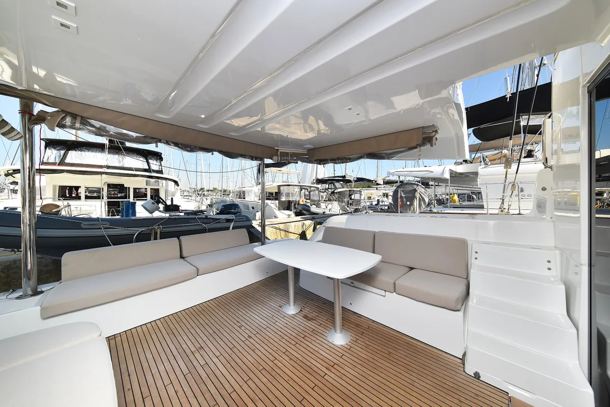 Deck of Lux, a Lagoon 50 catamaran at Općina Sukošan, Croatia