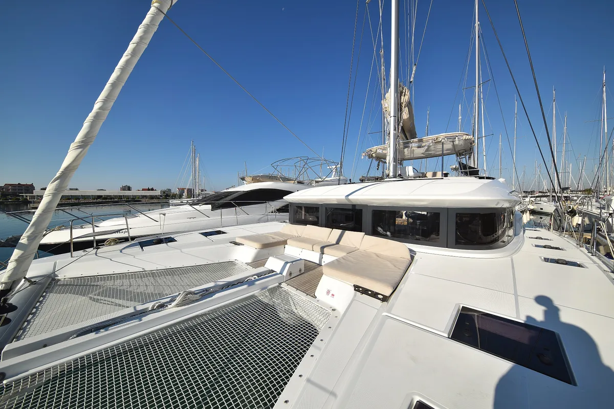 Deck of Lux, a Lagoon 50 catamaran at Općina Sukošan, Croatia