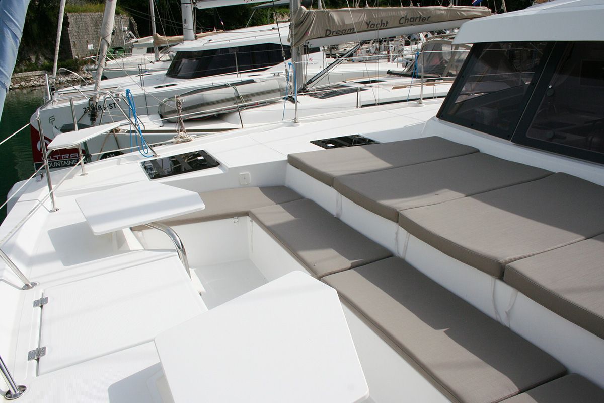 Family 257, a Bali Catspace catamaran at Dubrovnik, Croatia