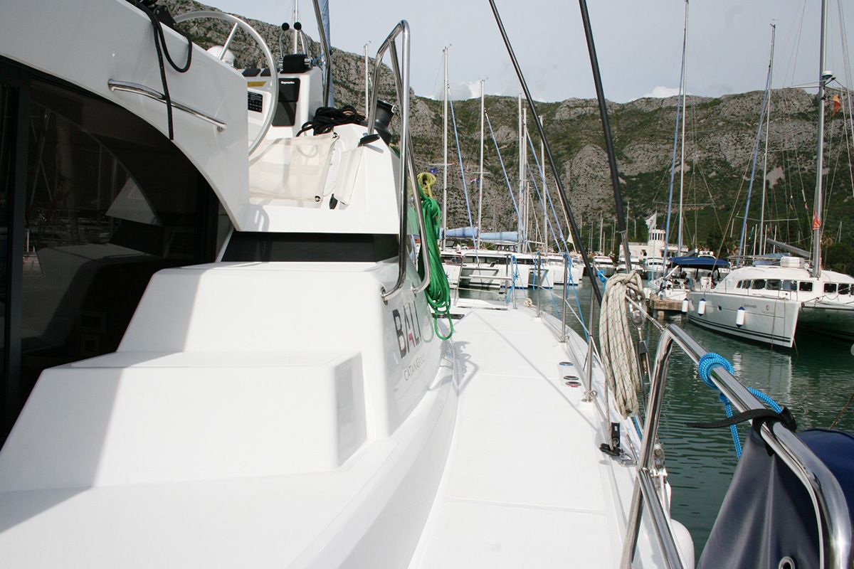 Family 257, a Bali Catspace catamaran at Dubrovnik, Croatia