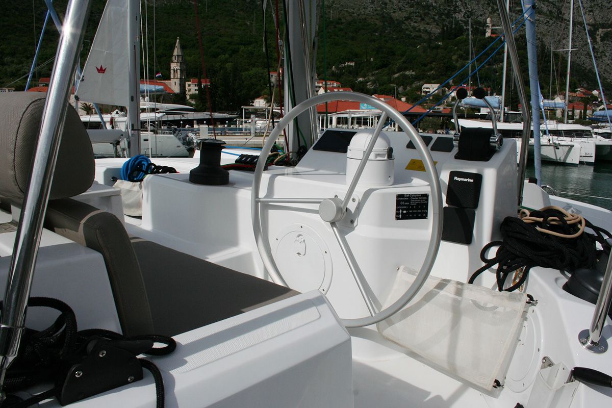 Family 257, a Bali Catspace catamaran at Dubrovnik, Croatia