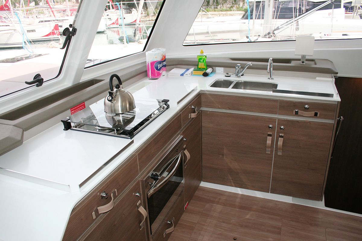 Family 257, a Bali Catspace catamaran at Dubrovnik, Croatia