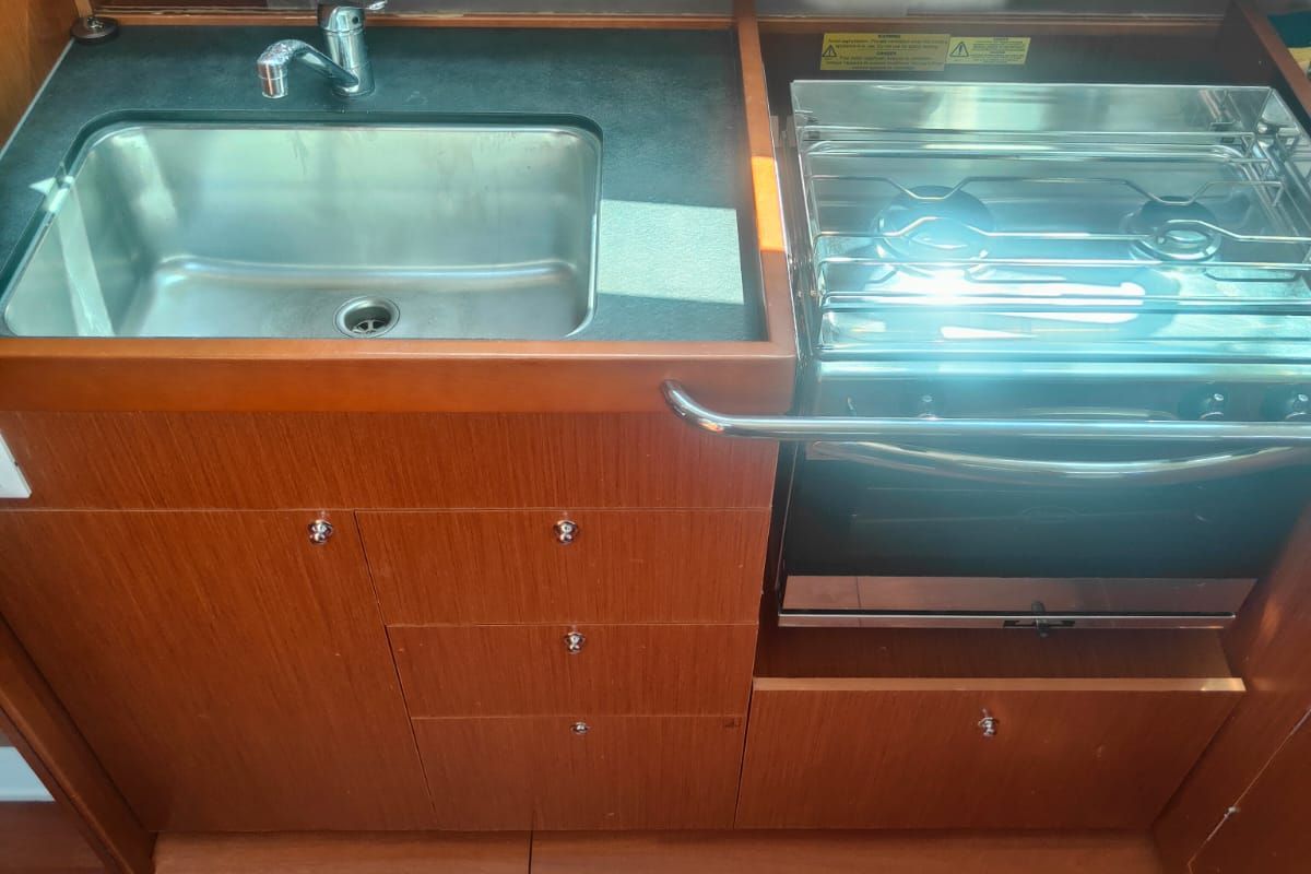 Galley of Paulina, a Beneteau Oceanis 41.1 sailboat at Procida, Italy