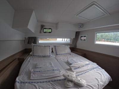 Cabin on Rena, a Lagoon 42 catamaran at Fethiye, Turkey
