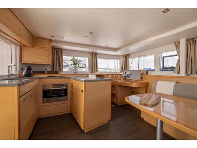 Galley of Diva, a Lagoon 450 Fly catamaran at Lavreotiki Municipal Unit, Greece
