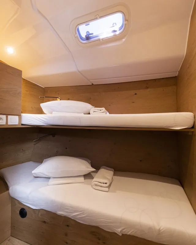 Cabin on Vekenega, a Elan Impression 45 sailboat at Zadar, Croatia