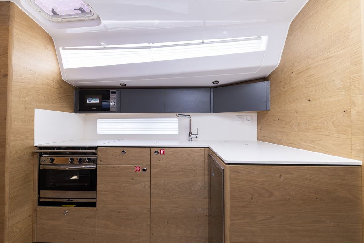 Galley of Vekenega, a Elan Impression 45 sailboat at Zadar, Croatia