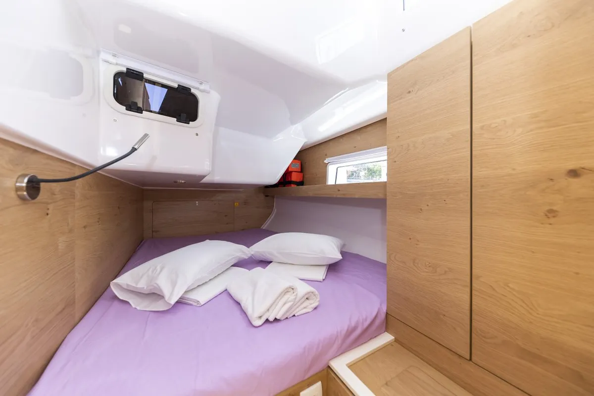 Cabin on Vekenega, a Elan Impression 45 sailboat at Zadar, Croatia