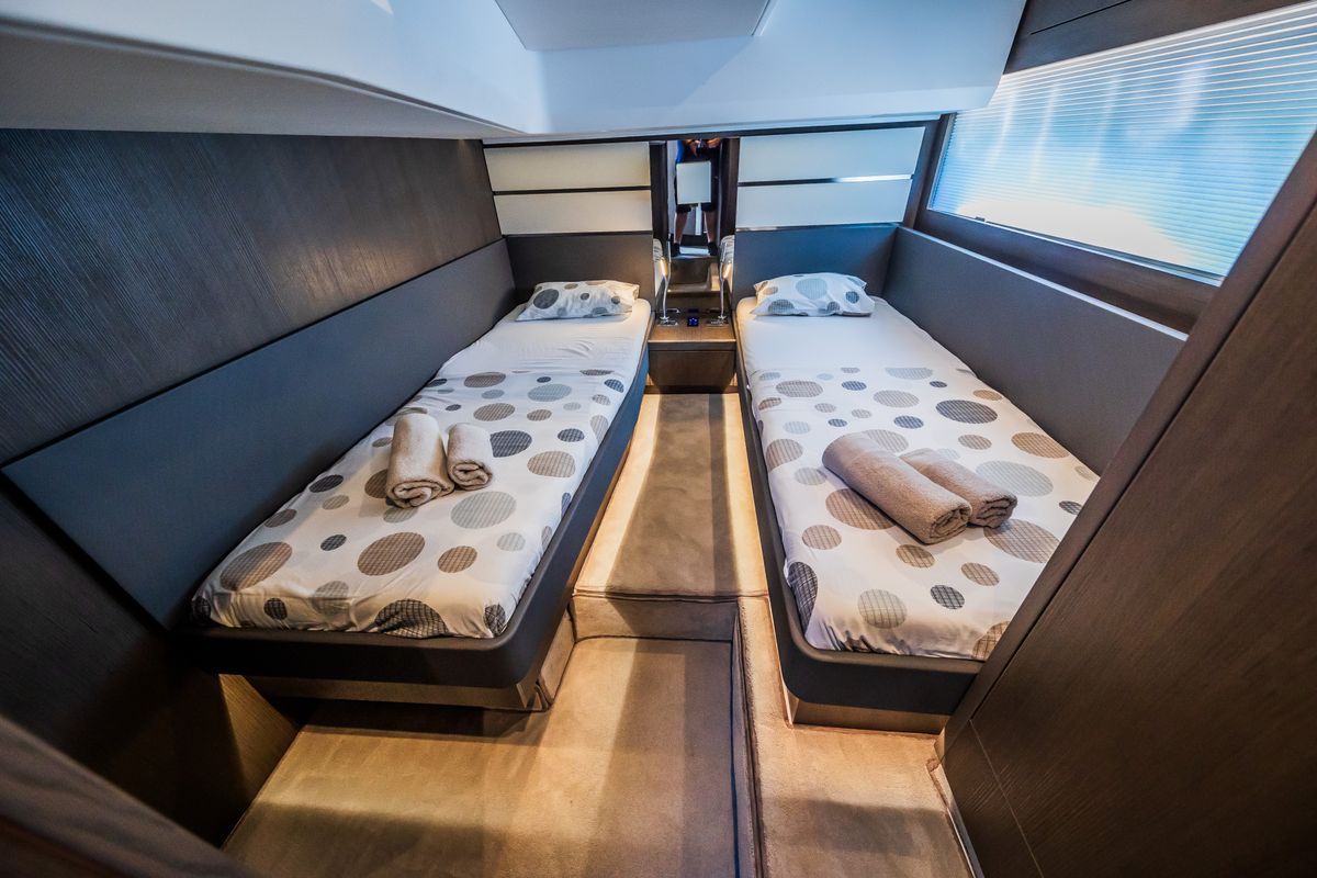 Cabin on Grace II, a Sealine F430 yacht at Grad Kaštela, Croatia