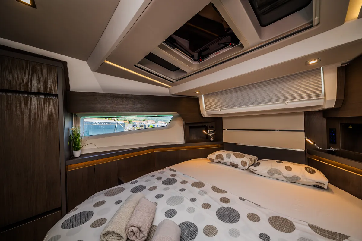 Cabin on Grace II, a Sealine F430 yacht at Grad Kaštela, Croatia