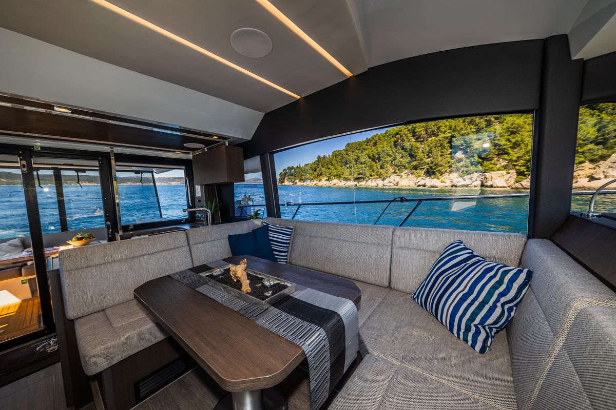 Salon of Grace II, a Sealine F430 yacht at Grad Kaštela, Croatia