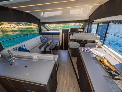 Salon of Grace II, a Sealine F430 yacht at Grad Kaštela, Croatia
