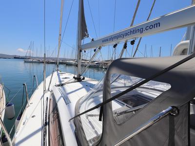 Deck of Atlas, a Jeanneau 58 sailboat at Lavreotiki Municipal Unit, Greece