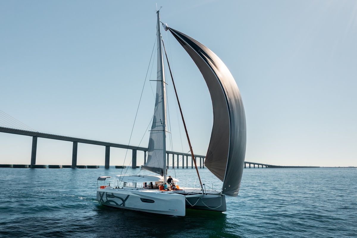 Exterior view of TWISTER, a Excess 14 catamaran at Municipal Unit of Lefkada, Greece