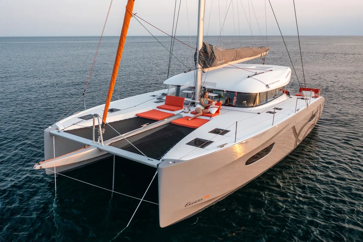 Exterior view of TWISTER, a Excess 14 catamaran at Municipal Unit of Lefkada, Greece