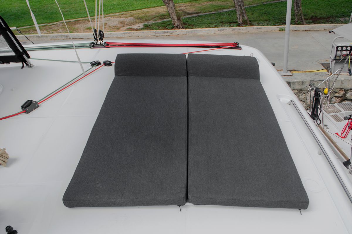 Deck of Venus , a Lagoon 40 catamaran at Athens, Greece