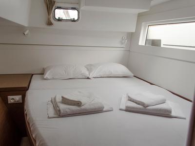 Cabin on Venus , a Lagoon 40 catamaran at Athens, Greece