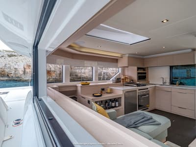 Galley of SAILUXE - Magnifico, a Lagoon 55 catamaran at Olbia, Italy