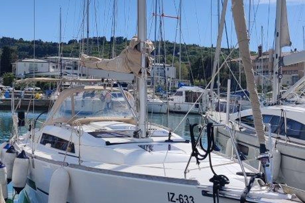 Exterior view of Joy AS, a Dufour 350 sailboat at Izola / Isola, Slovenia