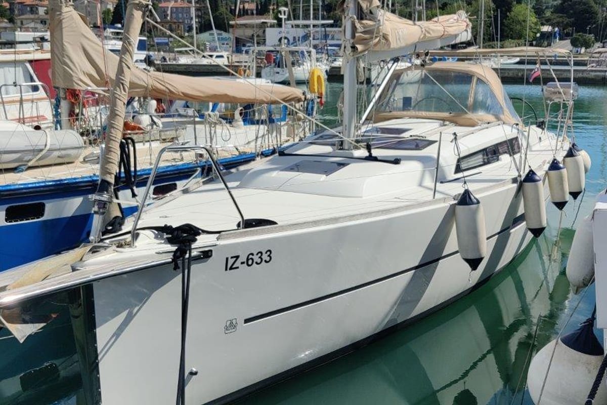 Exterior view of Joy AS, a Dufour 350 sailboat at Izola / Isola, Slovenia