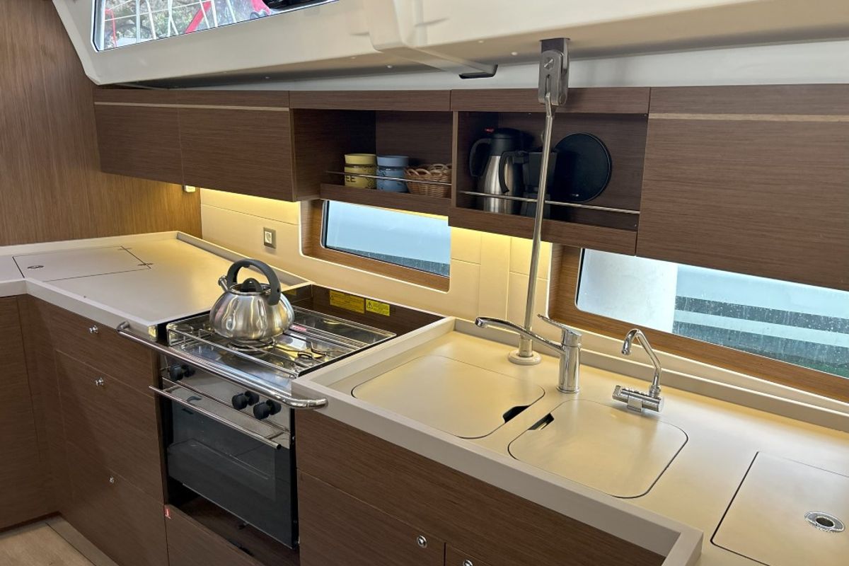 Galley of Bumblebee, a Beneteau Oceanis 46.1 sailboat at Split, Croatia