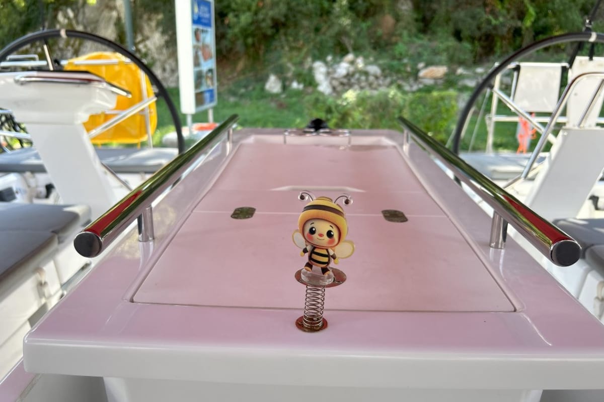 Cockpit of Bumblebee, a Beneteau Oceanis 46.1 sailboat at Split, Croatia