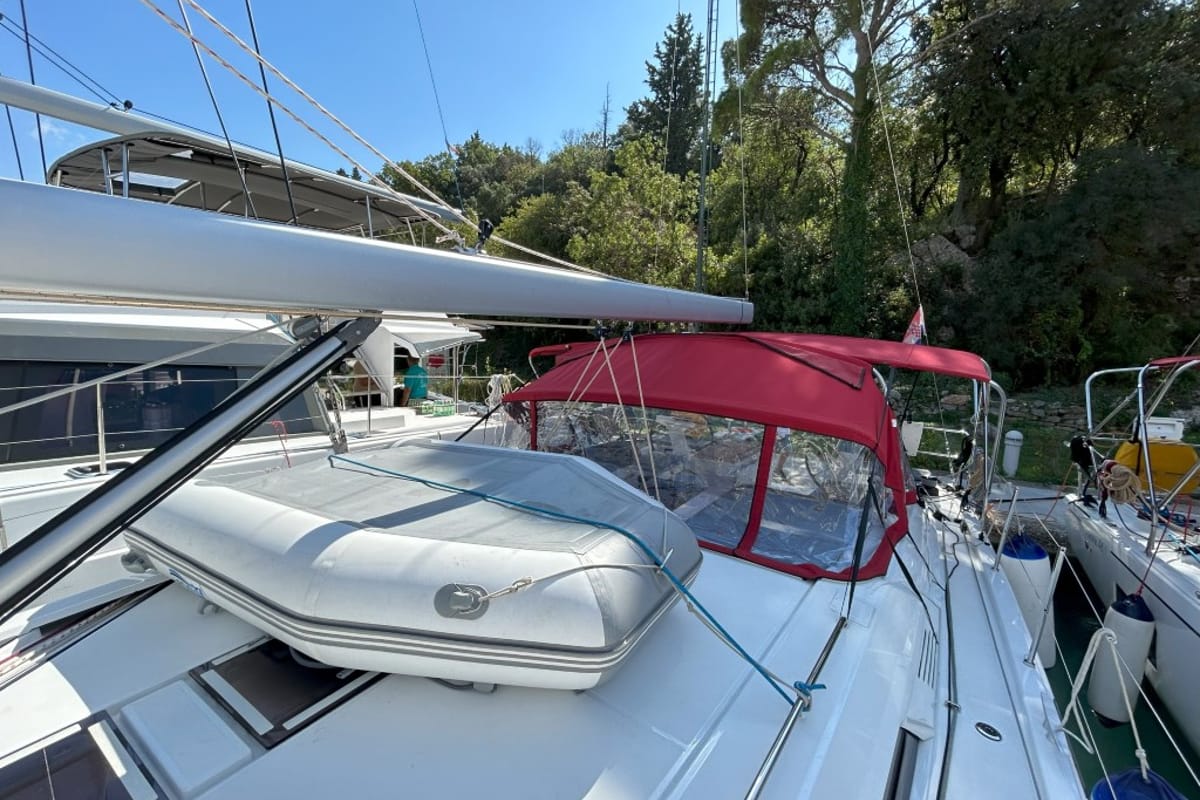 Deck of Bumblebee, a Beneteau Oceanis 46.1 sailboat at Split, Croatia