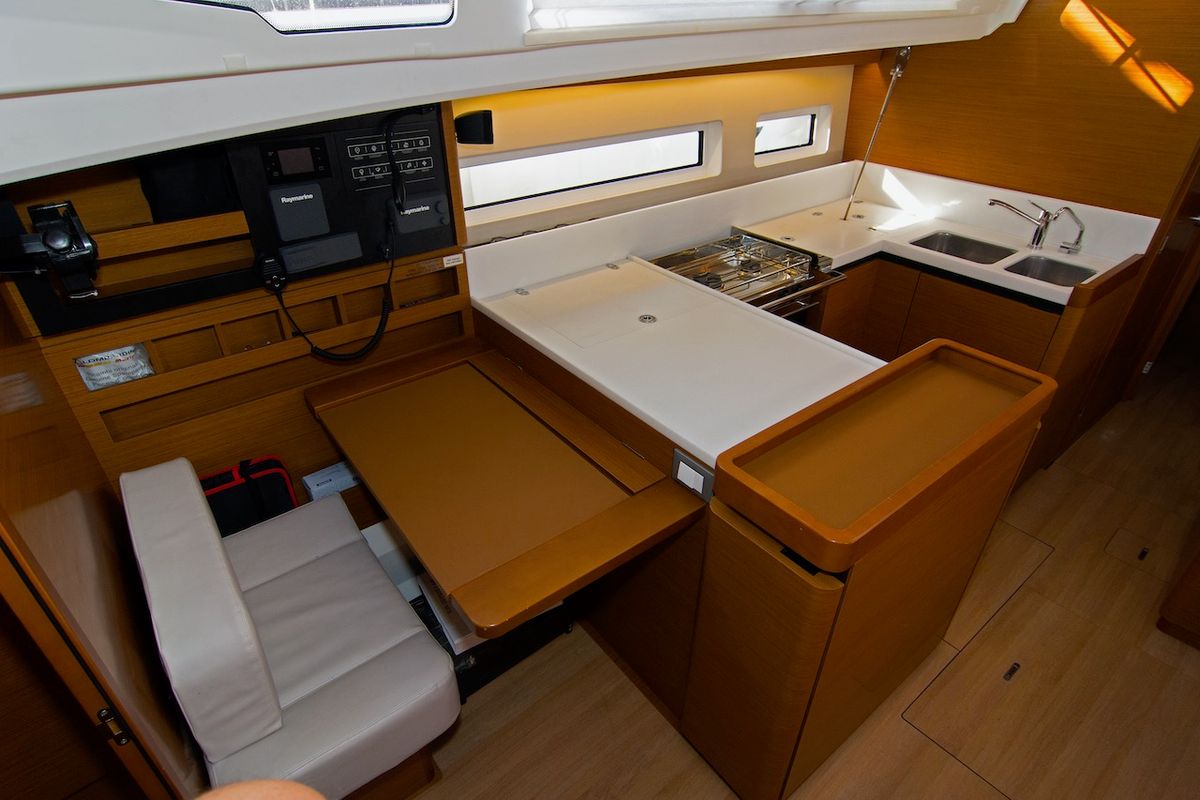 Galley of Tanpopo, a Jeanneau Sun Odyssey 440 sailboat at Split, Croatia