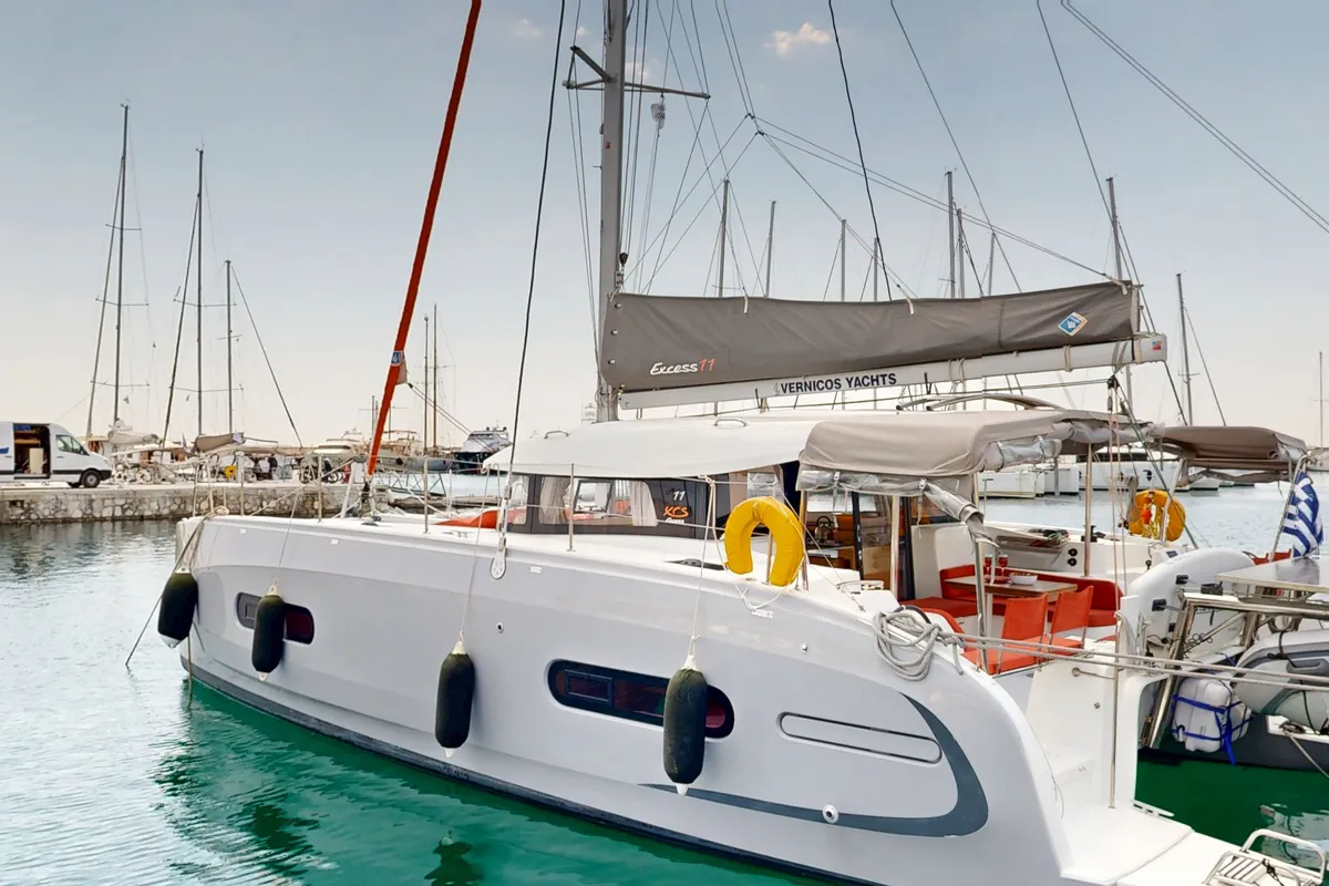 Alia, a Excess 11 catamaran at Municipal Unit of Rhodes, Greece