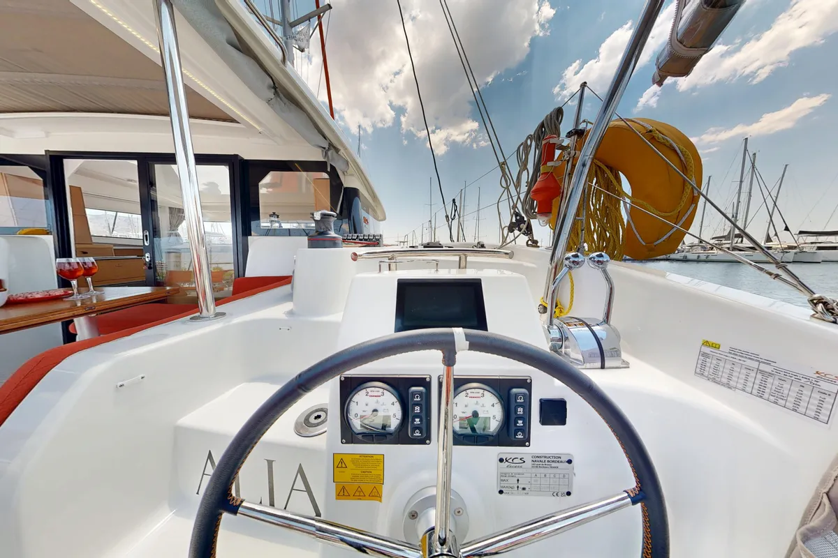 Alia, a Excess 11 catamaran at Municipal Unit of Rhodes, Greece