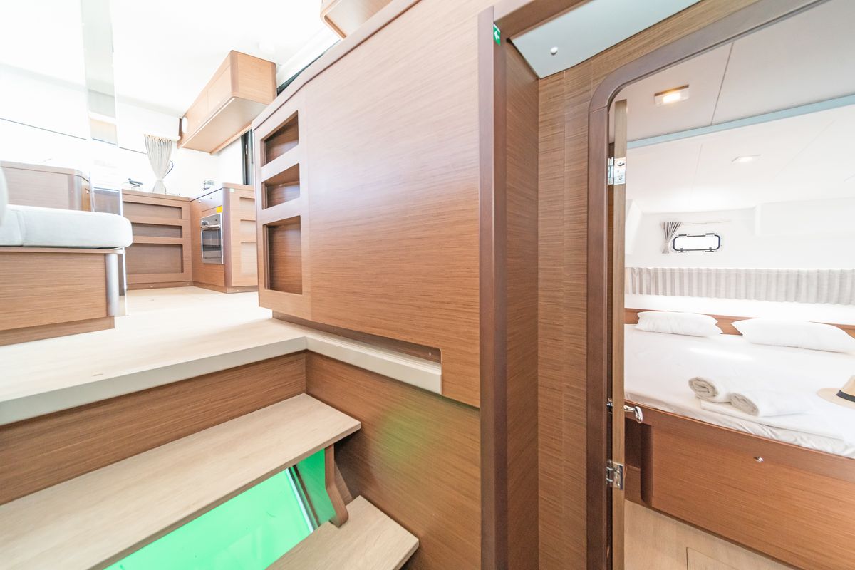 Cabin on Aurora, a Lagoon 42 catamaran at Preveza, Greece