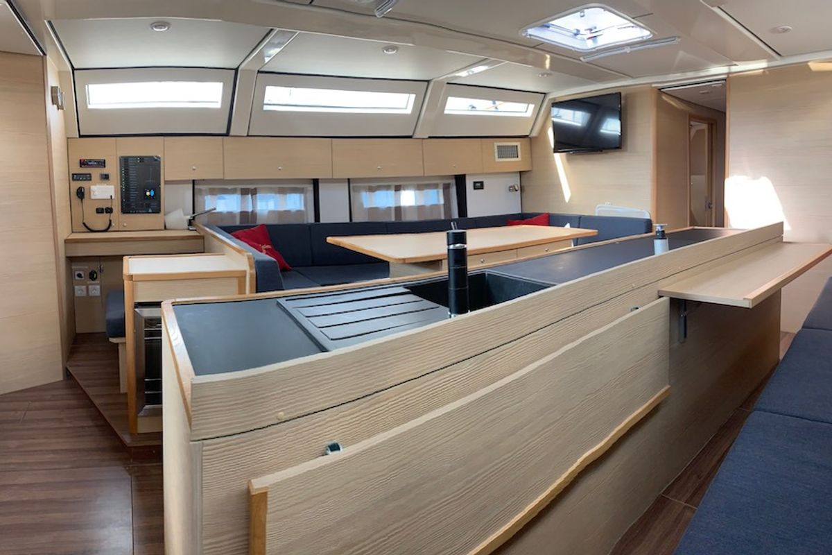 Galley of Rosso, a D&D Kufner 50 sailboat at Seget Donji, Croatia