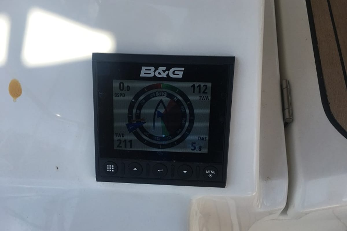 Cockpit of Santiago, a Bavaria Cruiser 46 sailboat at Fethiye, Turkey
