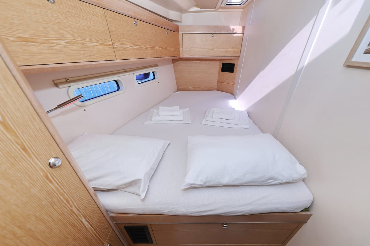 Cabin on Amethyst, a Hanse Yachts Hanse 575 sailboat at Općina Sukošan, Croatia