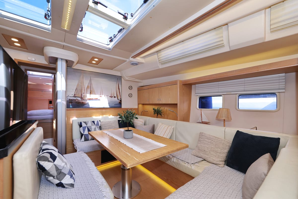 Salon of Amethyst, a Hanse Yachts Hanse 575 sailboat at Općina Sukošan, Croatia